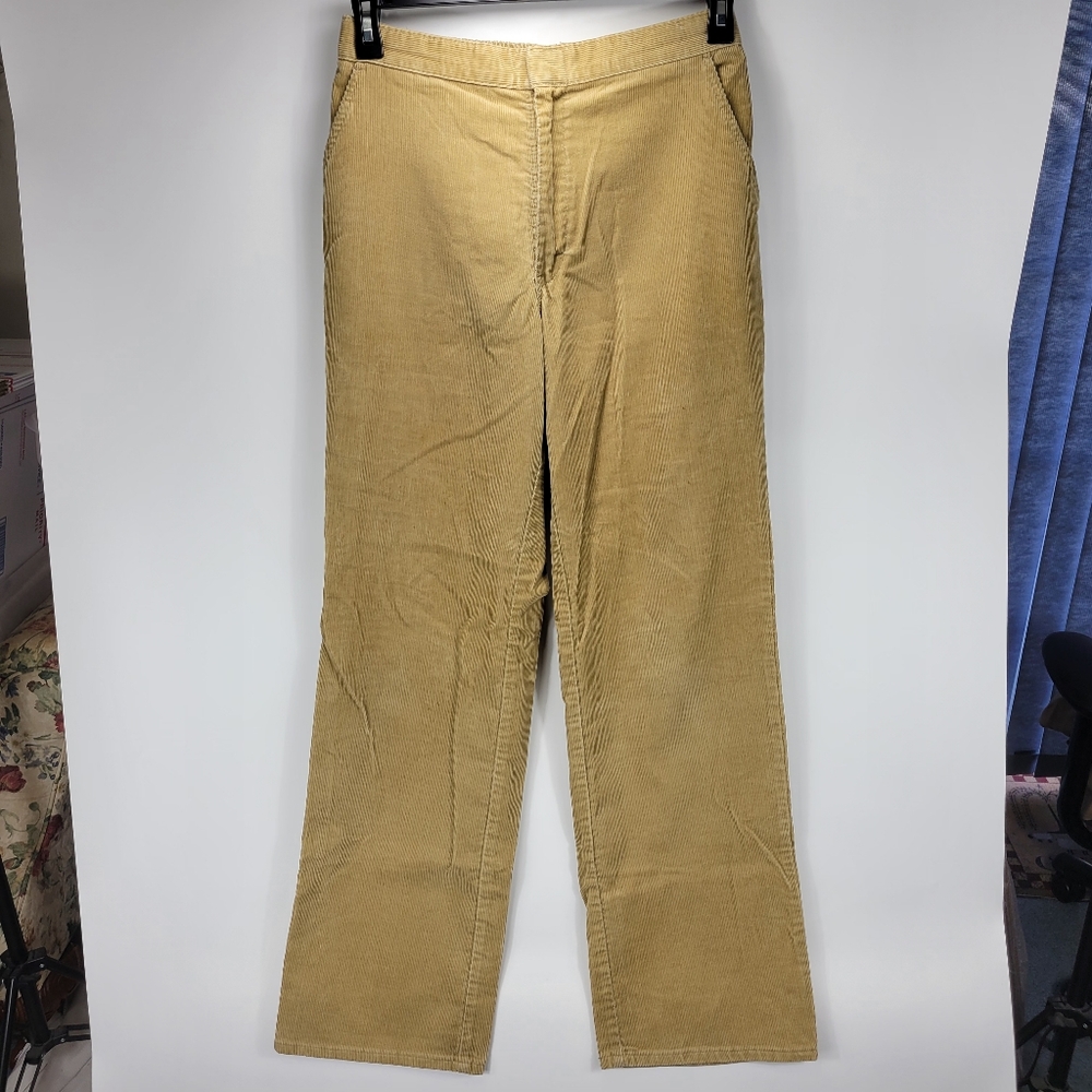 Unbranded Vintage 70s 80s Elastic Waist Corduroy Pants Mens 32x34 Beige USA Made